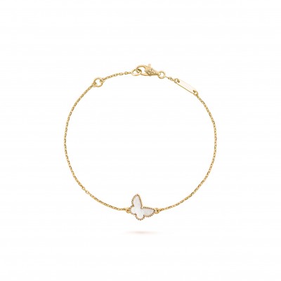 VAN CLEEF ARPELS SWEET ALHAMBRA BUTTERFLY BRACELET - YELLOW GOLD, MOTHER-OF-PEARL  VCARF69000